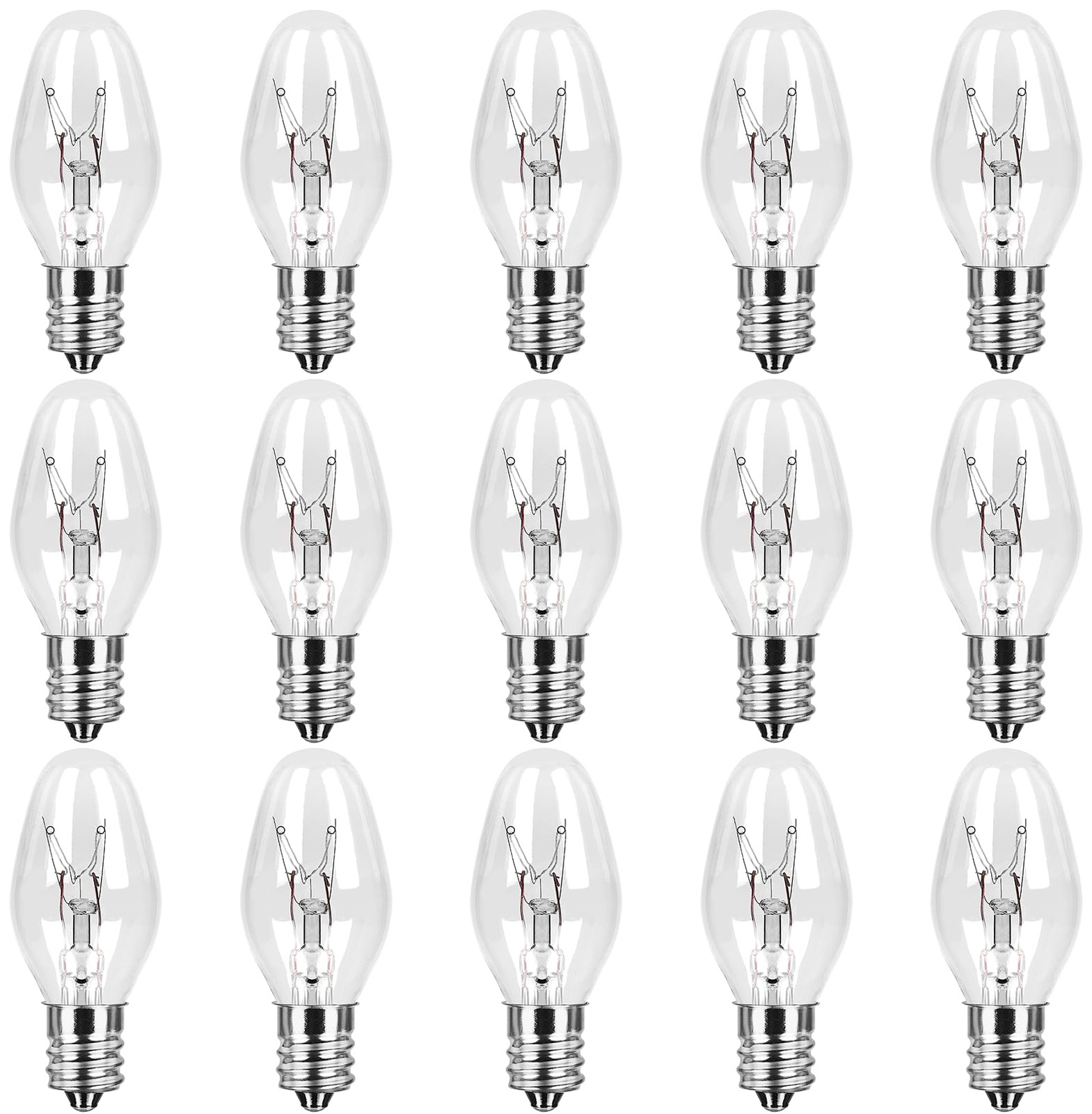 COLWATT 15-Pack Salt Lamp Bulbs, 15 Watt Light Bulb for Plug-in Scentsy Wax…