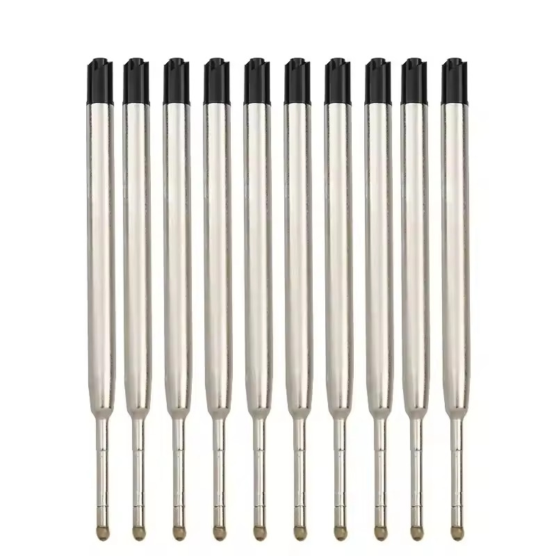 10Pc Ballpoint Pen Refills Black Ink 1mm Medium Tip Parker Style