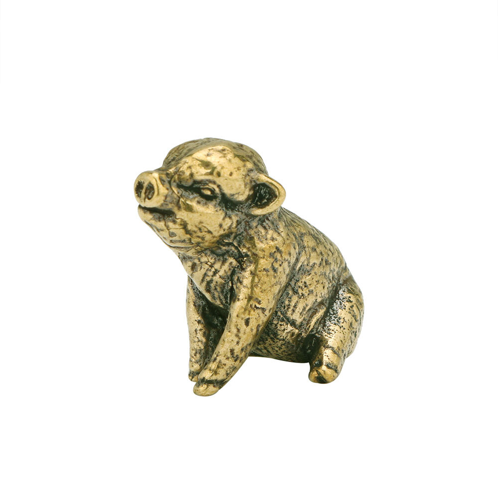 Solid Brass Pig Figurine Small Statue Home Ornaments Animal Figurines Gift USA
