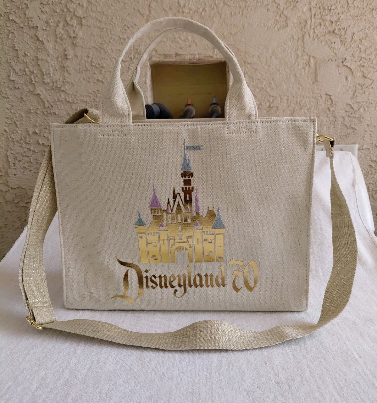 Disneyland 70th Anniversary Woven Crossbody Tote Purse