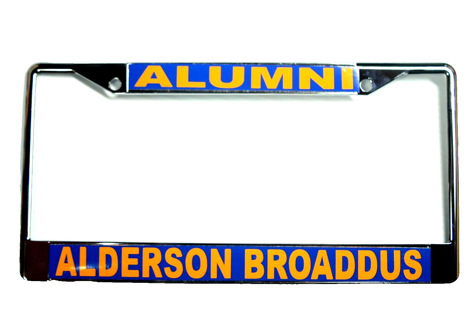 ALDERSON-BROADDUS/ALUMNI-College License Plate Frame, Polished Chrome-