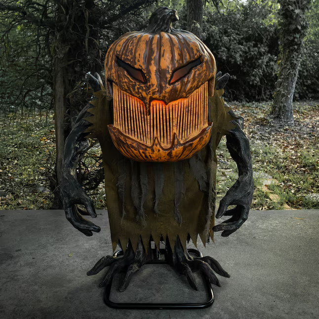 3 FT ANIMATED GROWLING PUMPKIN HENCHMAN HALLOWEEN ANIMATRONIC PROP