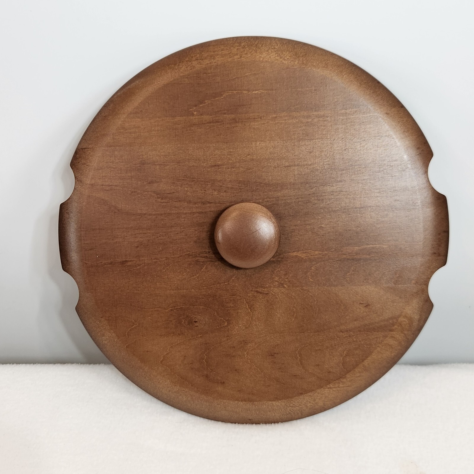 Longaberger Rich Brown 10″ American Work Basket Woodcrafts Lid w Knob ONLY
