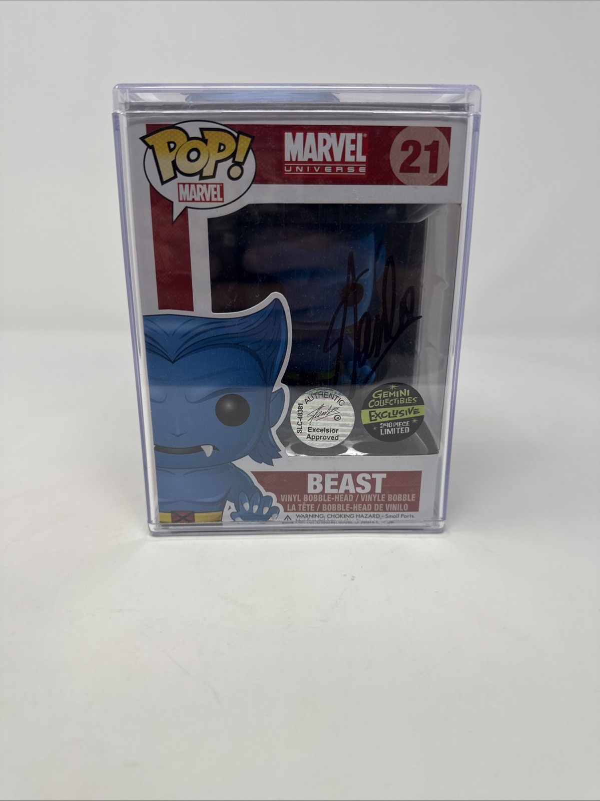 Funko Pop! Marvel BEAST (Flocked) 21 – Gemini Exclusive – LE 240 (X-Men) Signed