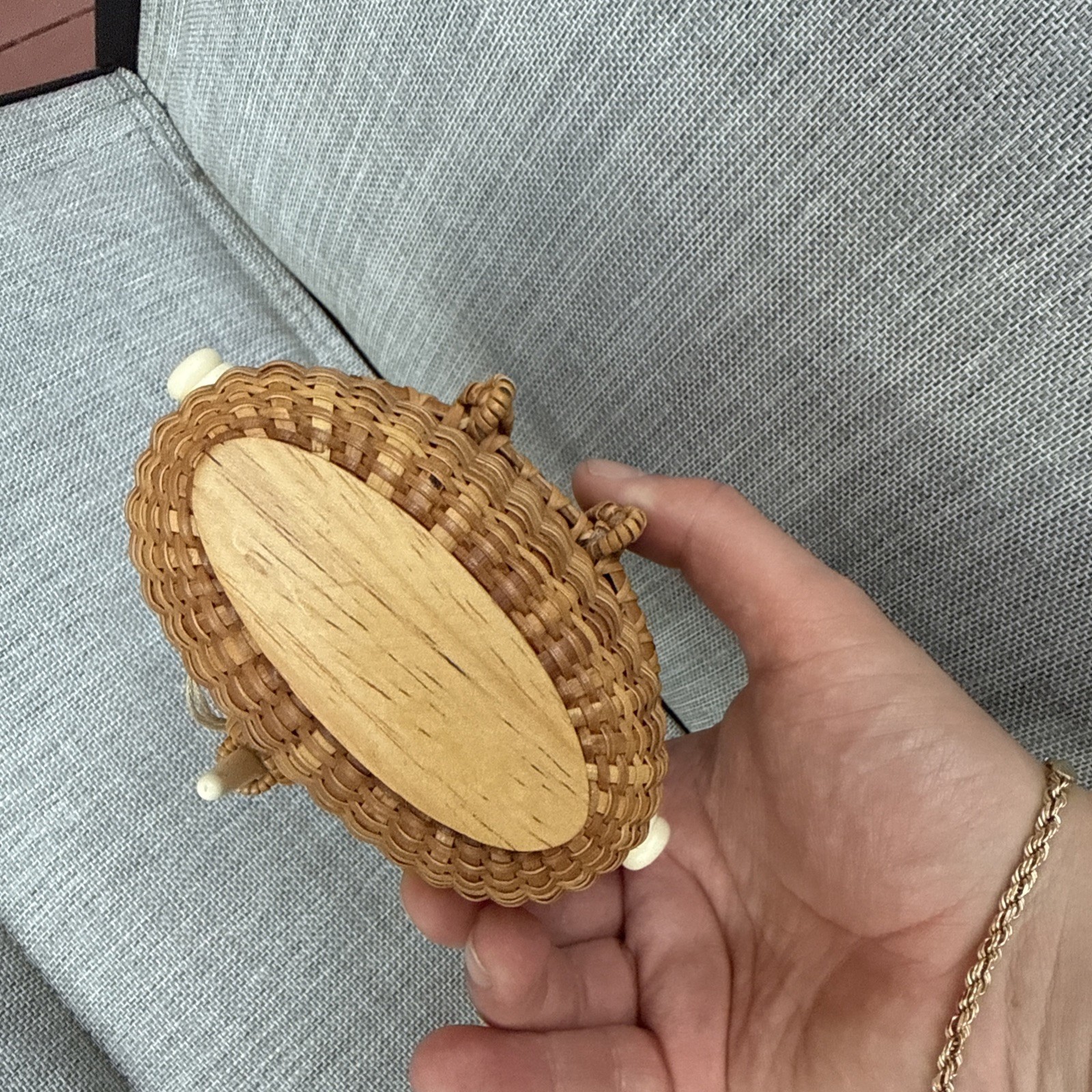 Nantucket Style Small Table Woven Basket Purse Blank Topper