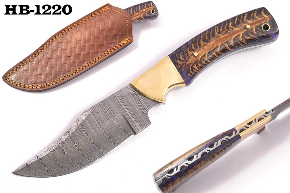 9.3″Base Camp Handmade Forge Damascus EDC Clip Point Hunter Knife HB-1220