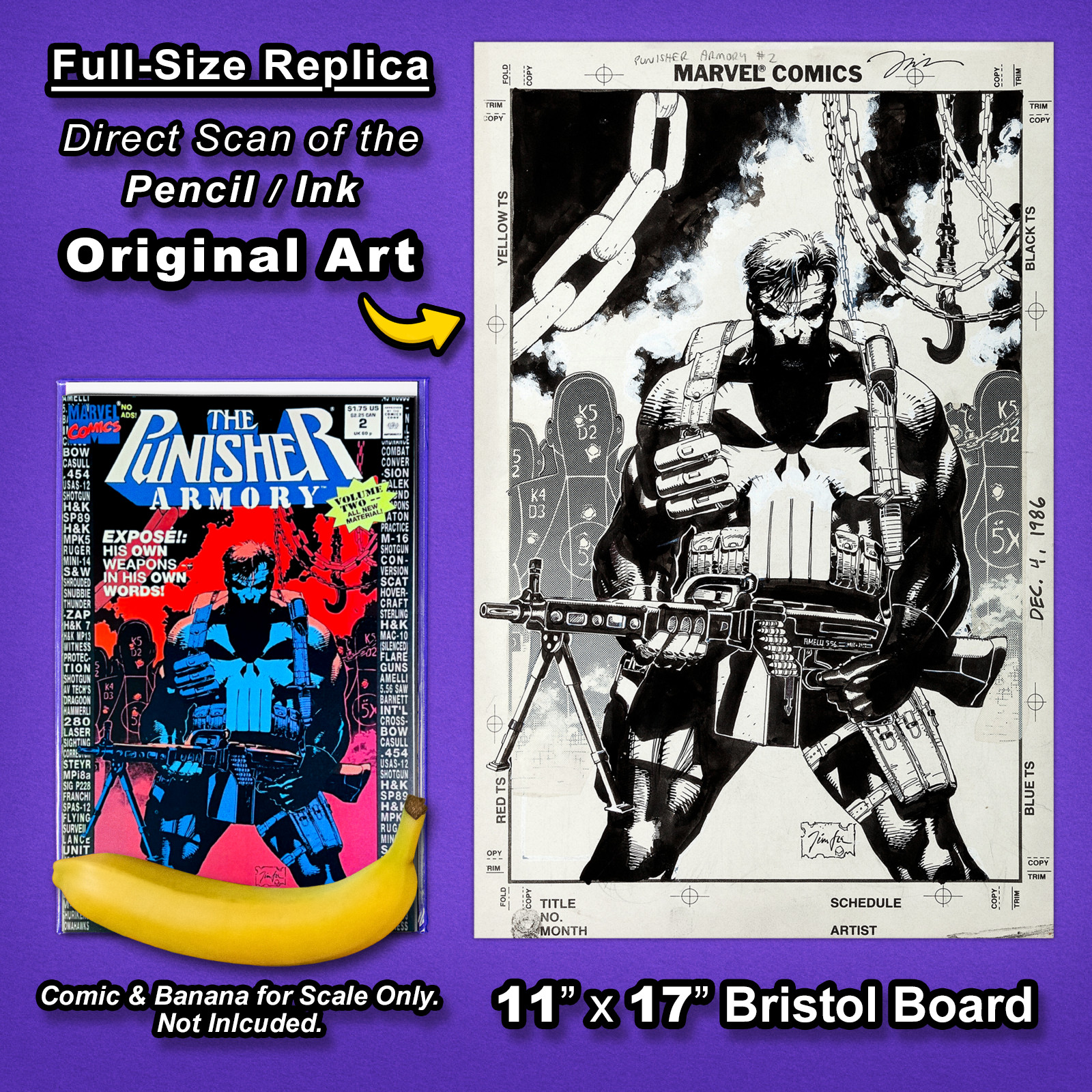 PUNISHER Armory #2 Cover Art 🔥 JIM LEE 11″x17″ Replica Original Art 🔥