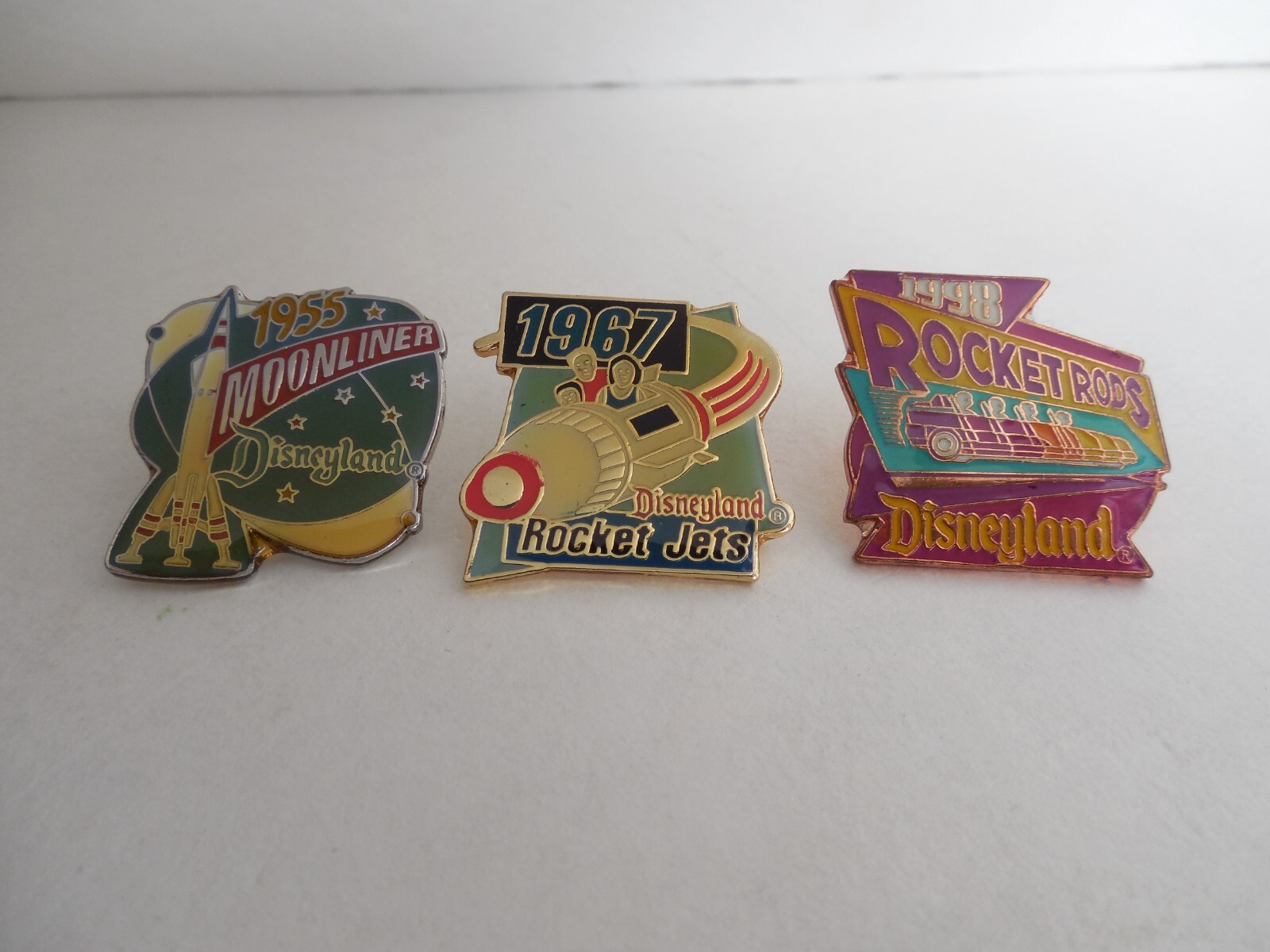 1998 Disneyland Moonliner Rocket Jets Rods Attraction Press Pin Set Disney 10006