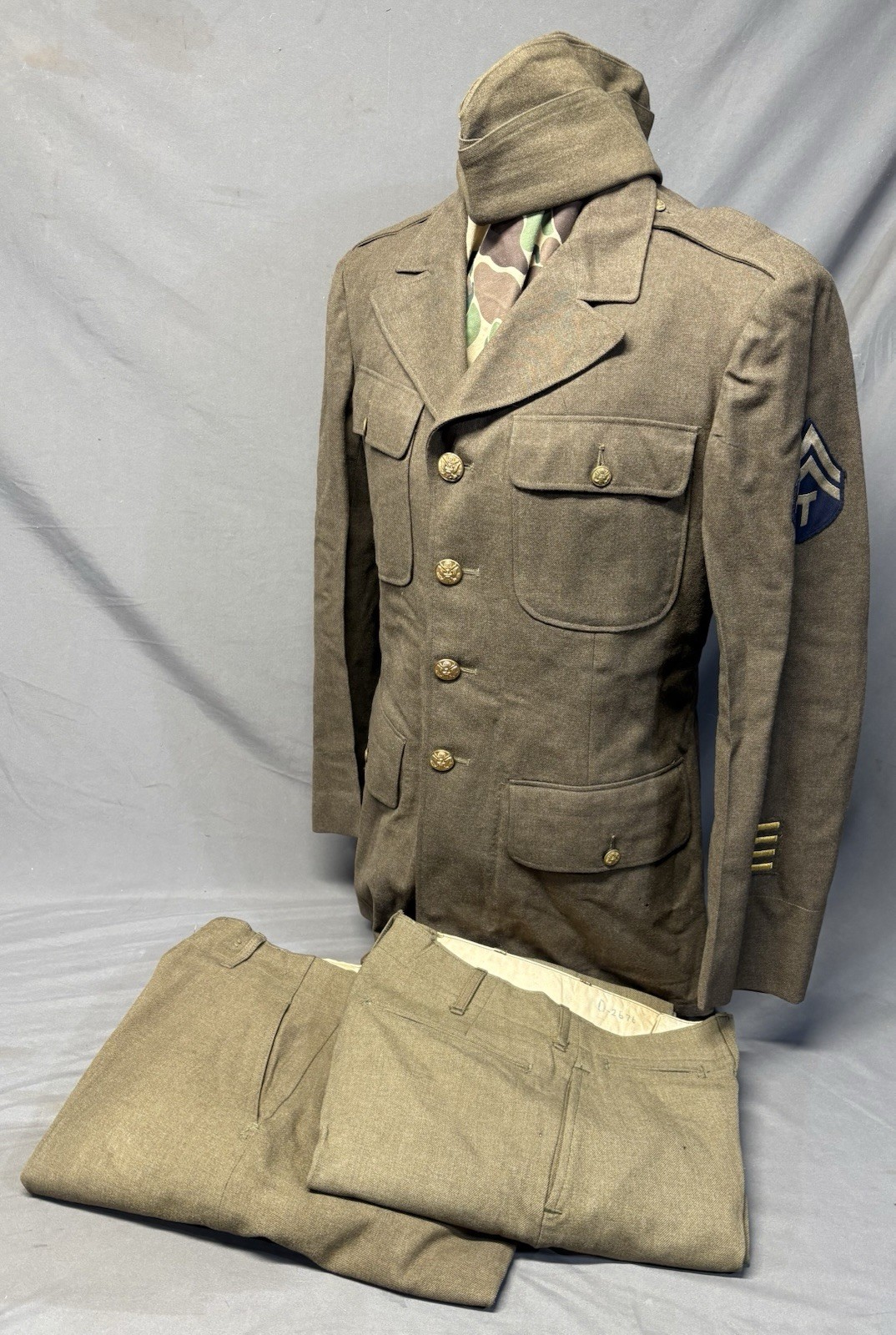 Named US Army Class A Uniform Clothing Grouping WW2 WWII Original