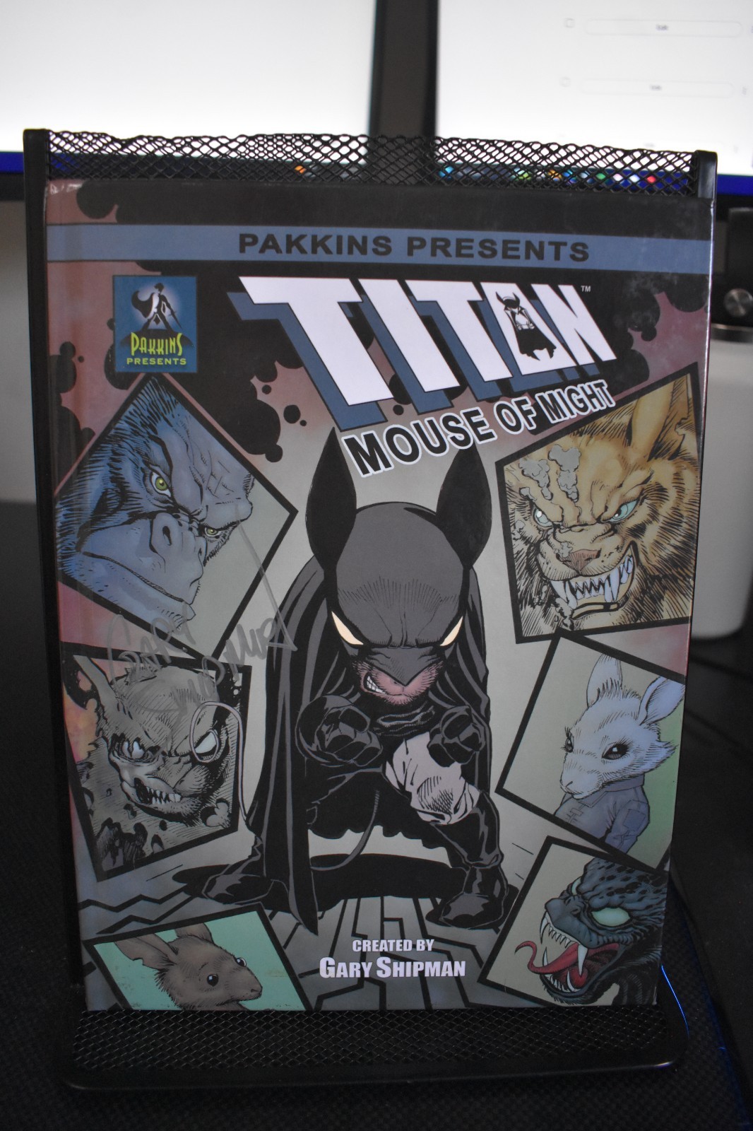 Titan Mouse of Might Volume 1 Signed by Gary Shipman Pakkins Hardcover 2019 RARE