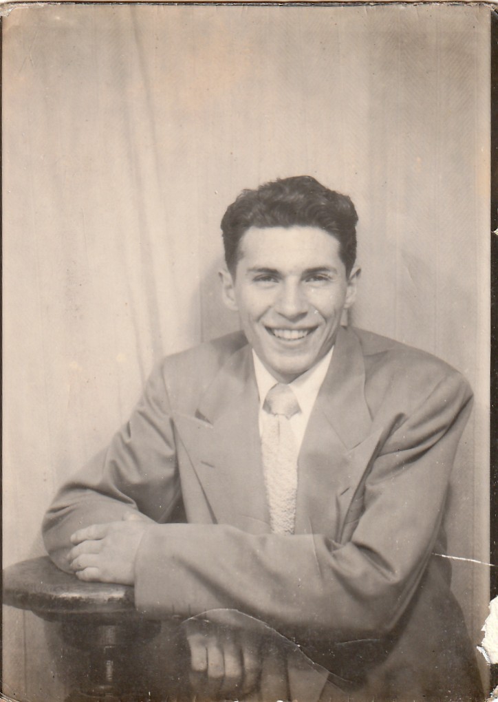 Vintage Photo Booth Pic Handsome Man Sweet Smile Italian American USA