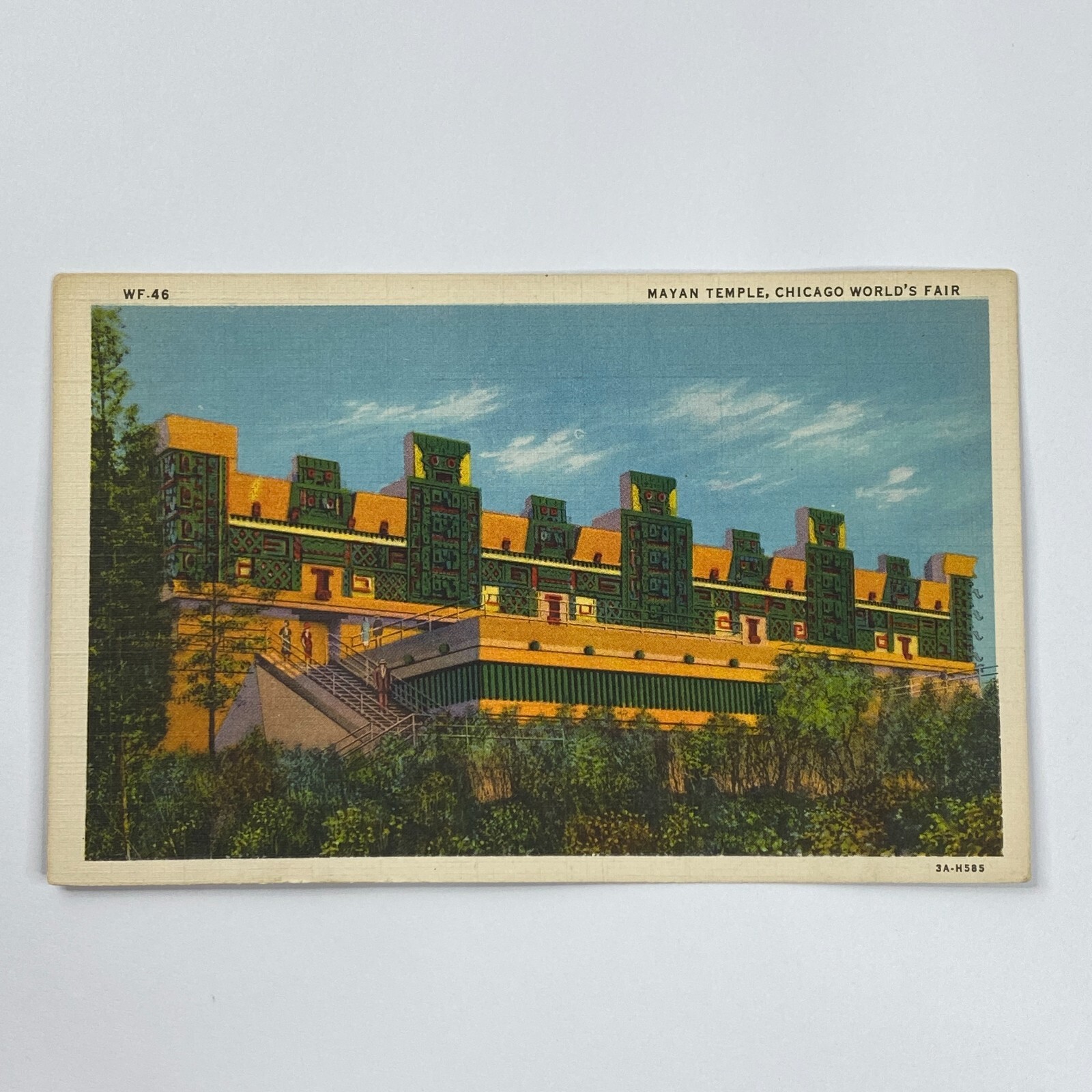 Mayan Temple Nunnery of Uxmal Yucatan Chicago World Fair 1933 Postcard