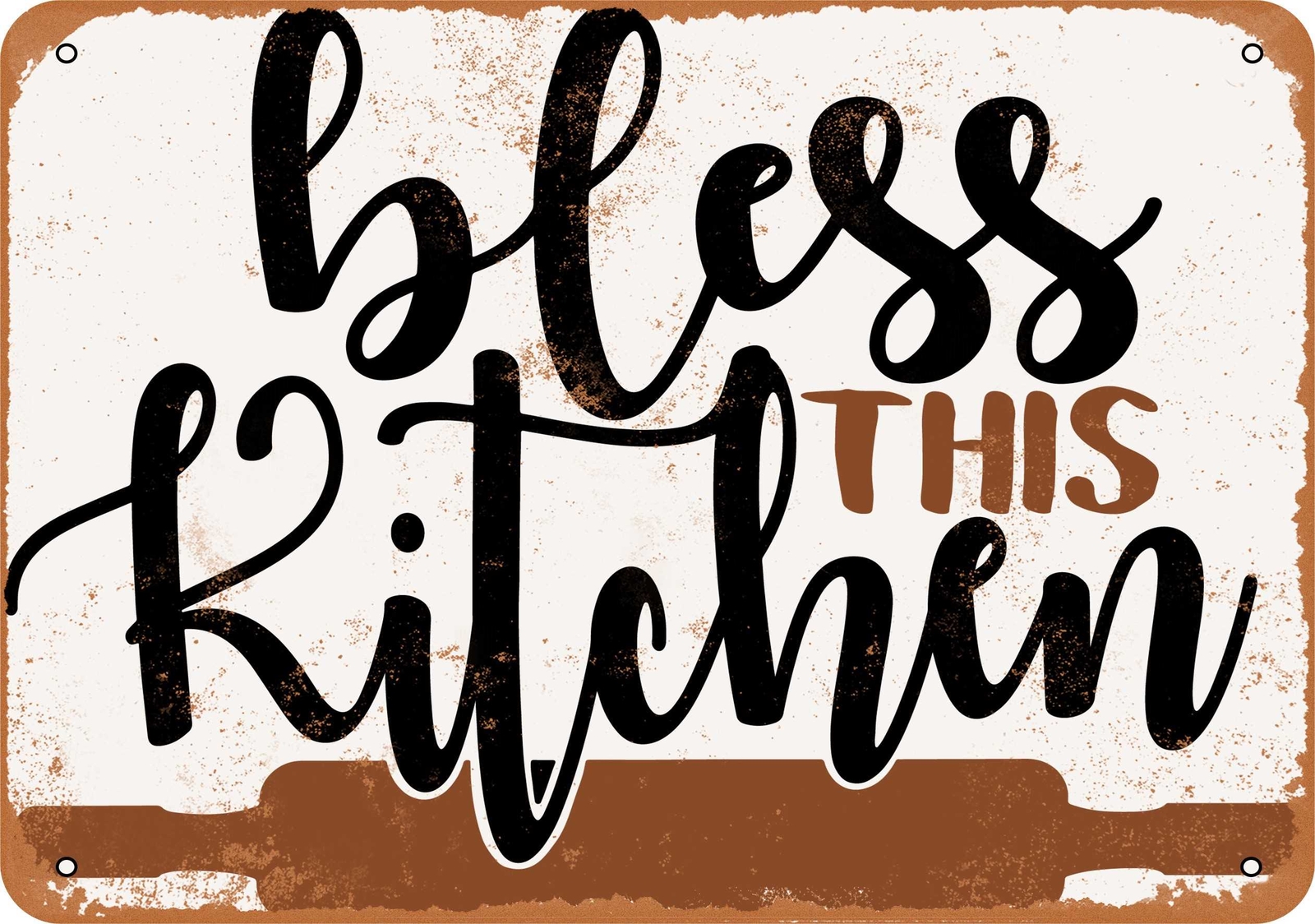 METAL SIGN – Bless This Kitchen — Vintage Look