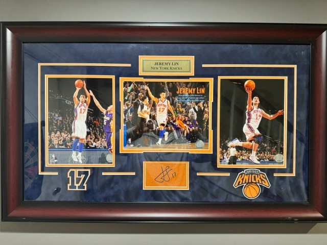 Jeremy Lin Signed Autograph Framed New York Knicks Linsanity Display Memorabilia