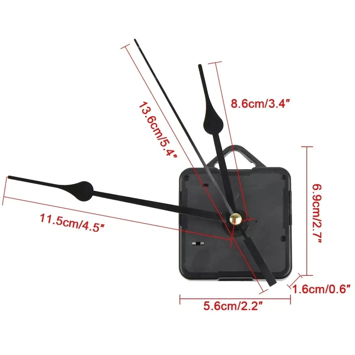 Clock Mechanism Replacement Battery Operated Quartz Movement with Long Hands Set