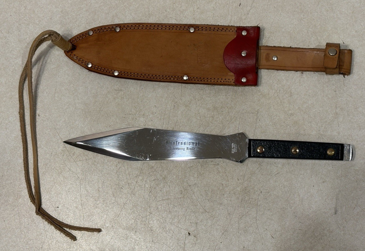Vintage Edge Mark Brand 419 Professional Throwing Knife Sheath Solingen Germany