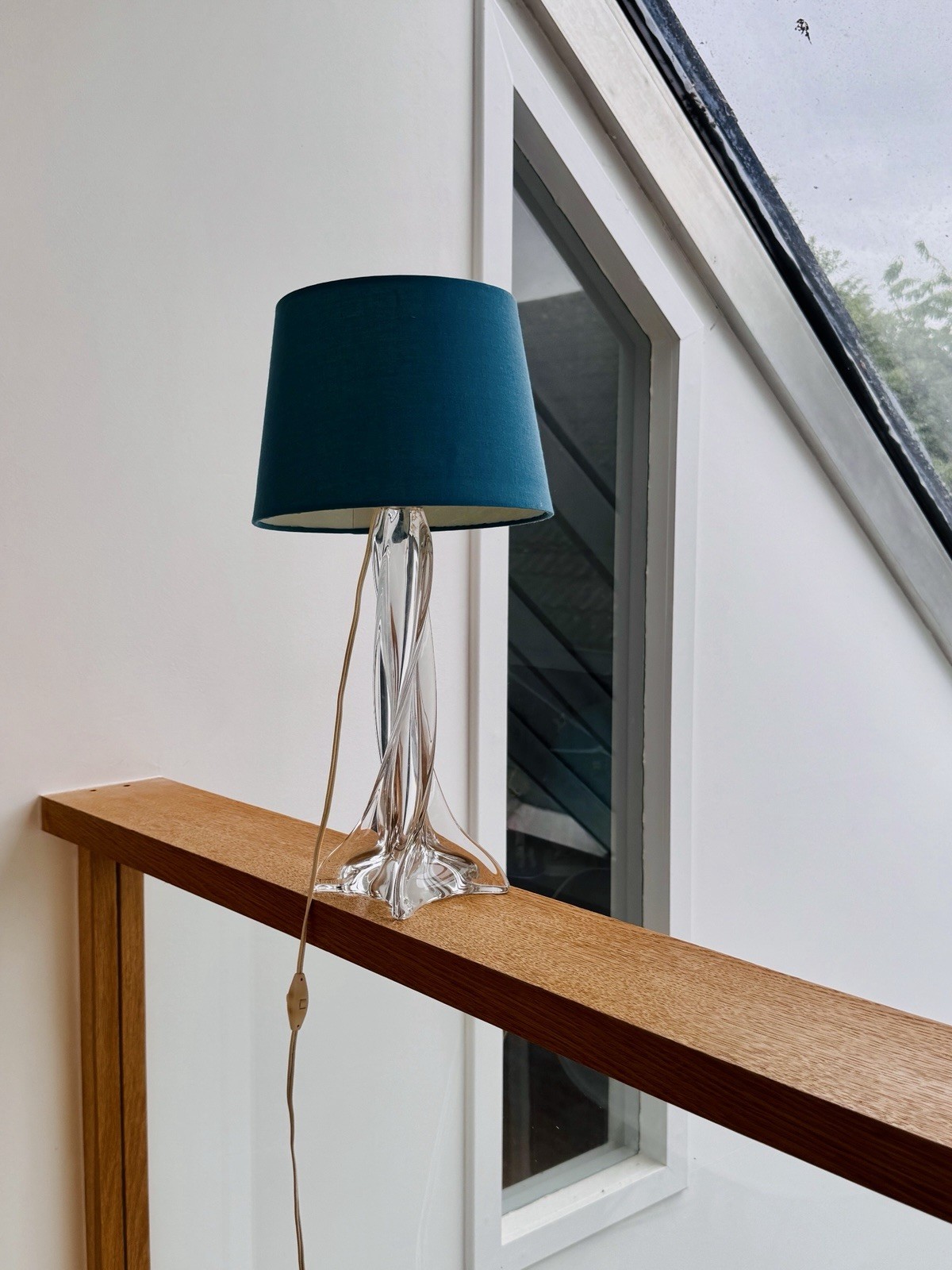 Mid-Century Modern Twisted Crystal Table Lamp 1960’s (shade not Included)