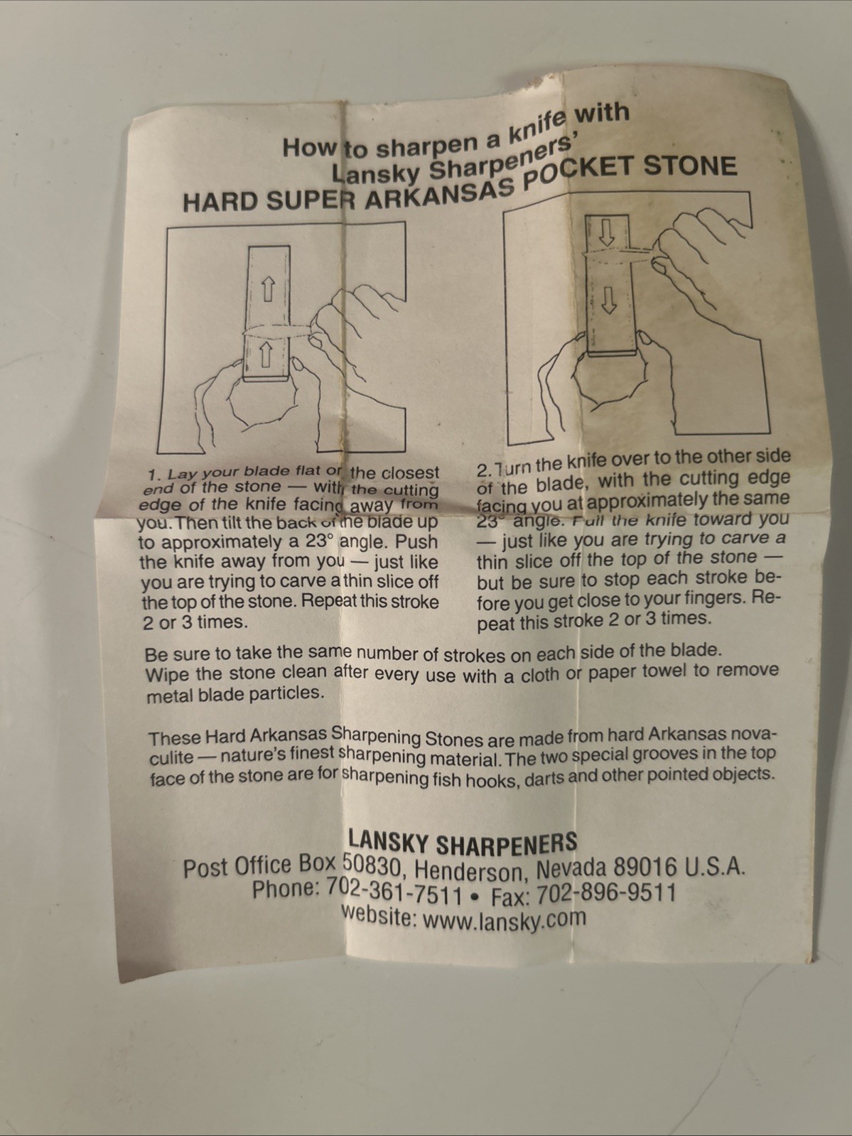 Lansky Sharpeners Pocket Stone Hard Super With Fish Hook Groove -Leather Pouch