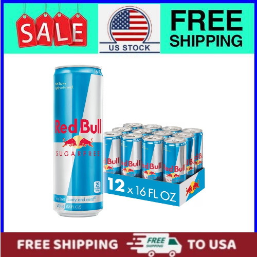Red Bull Sugarfree Energy Drink, 16 fl. oz., Pack of 12 Cans