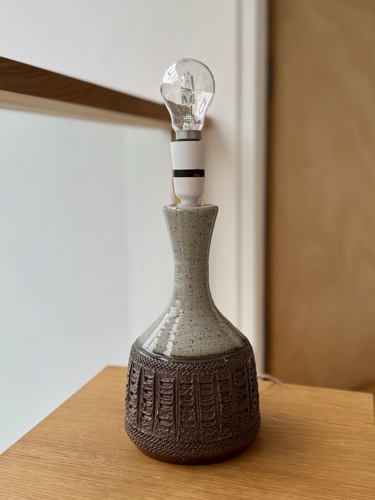 Mid-Century Brutalist Ceramic Table Lamp (shade not included)