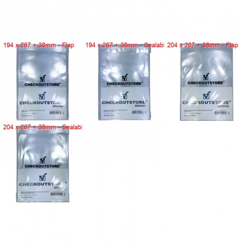 CheckOutStore Crystal Clear Golden Age Comic Book Bags