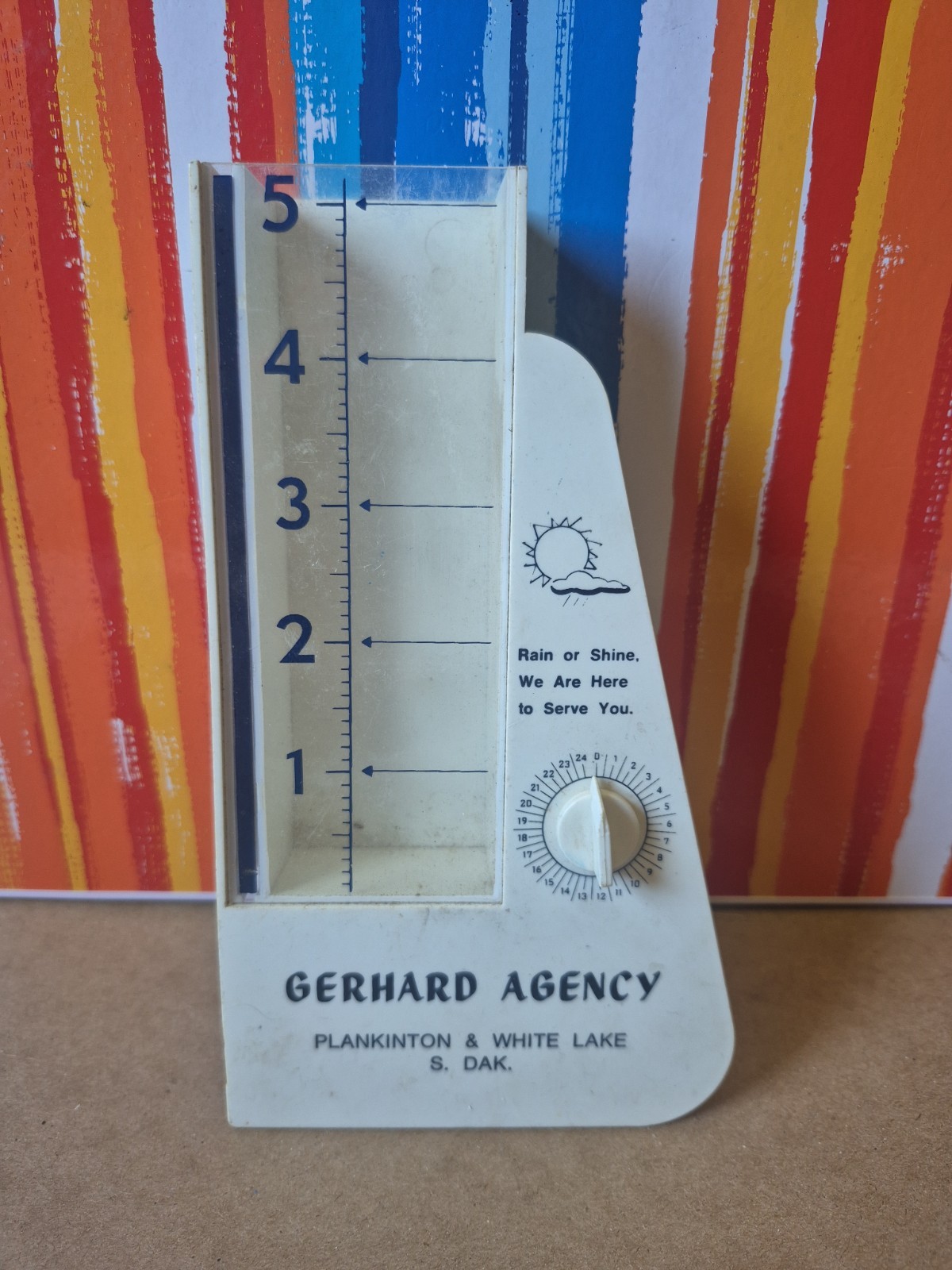 Vintage advertising rain gauge GERHARD AGENCY from Plankington & White Lake SD