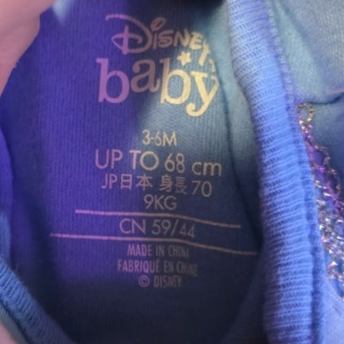 EUC Disney Store Cinderella Baby Costume Bodysuit 3-6 Months