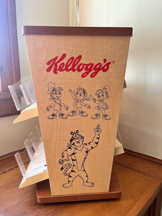 Vintage Kellogg’s Cereal, Snack, 2 Tier Grocery Restaurant Mini Box Display Rack