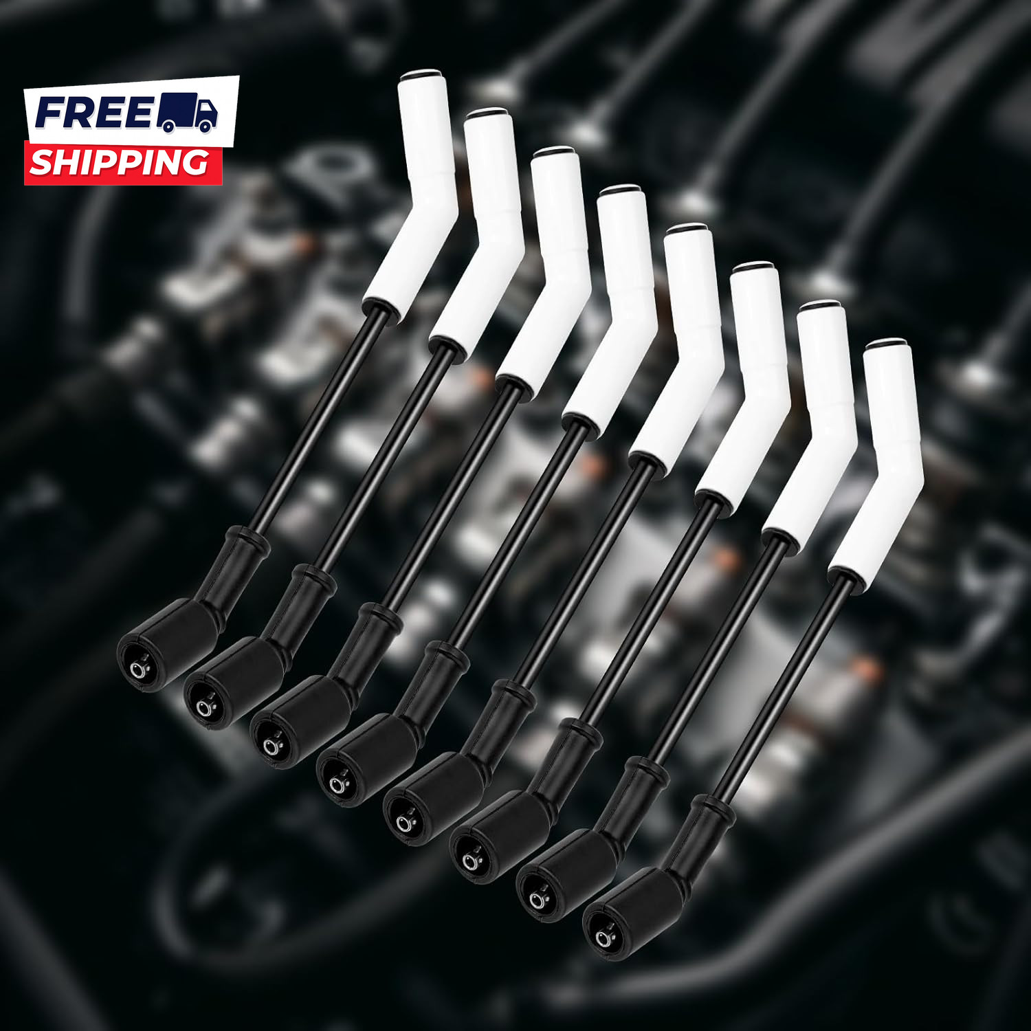 8Pcs Ls Spark Plug Wire Set 9070C Ceramic Spark Plug Wire with Extreme 9000