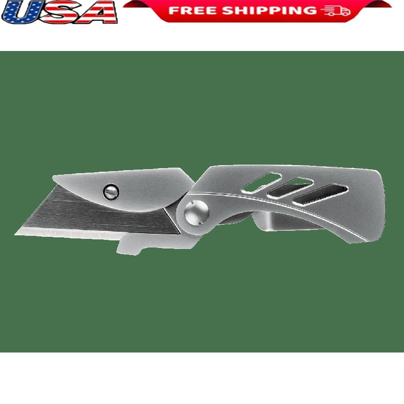 Utility Razor Pocket Knife Folding Stainless Steel Replaceable Blade W/ Clip New