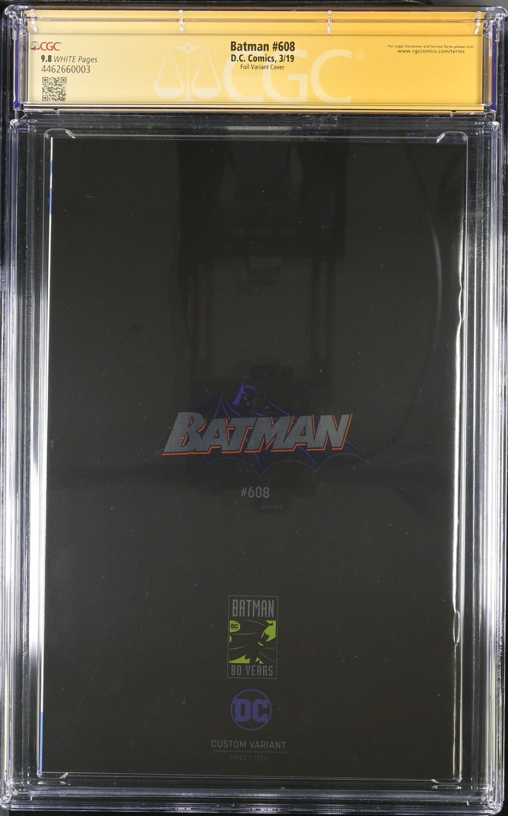 BATMAN #608 FOIL COVER CGC 9.8 SS SIGNED BY JIM LEE SCOTT WILLIAMS ALEX SINCLAIR