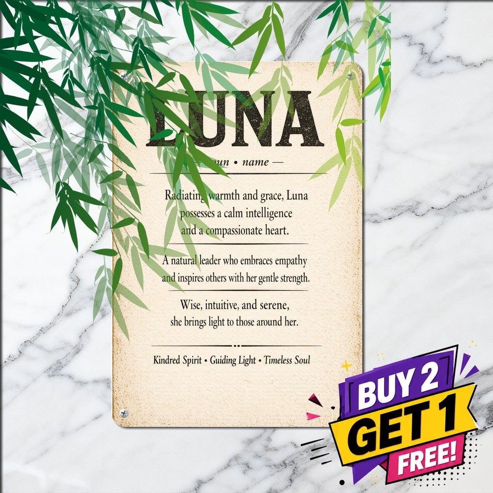 Personalized Name Meaning Definition Tin Sign Retro Bedroom Kitchen Wall Decor