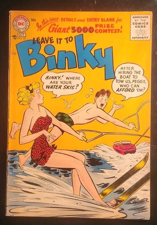 Leave It to Binky # 56 (FN 6.0) 1956. GGA Swimsuit Cover.