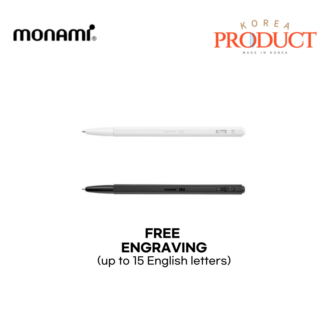 MONAMI 153 Premium Ballpoint Pen 0.7mm Black And White Free engraving Custom Pen