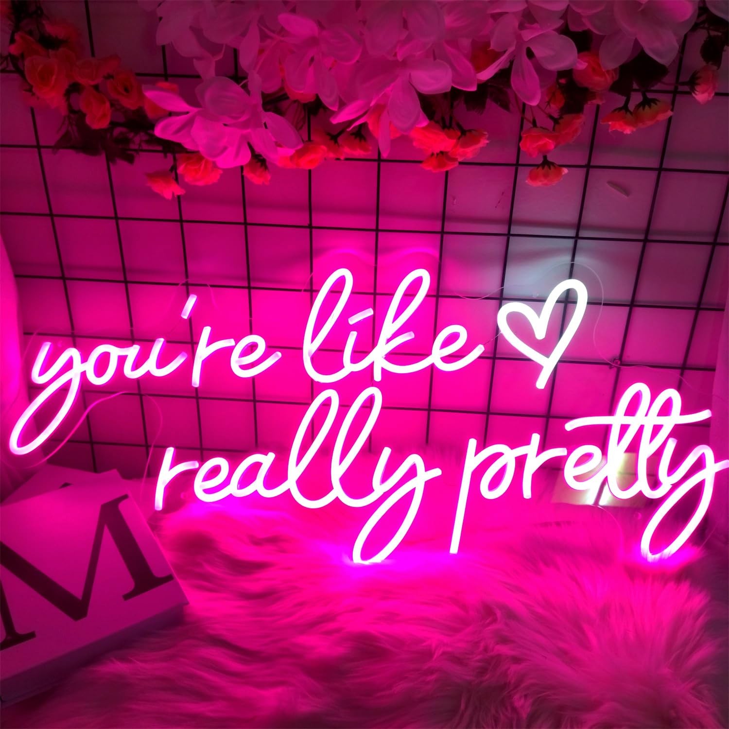 Your like Really Pretty Neon Signs for Wall Decor, 29.5 * 12.6 Inches Pink Light