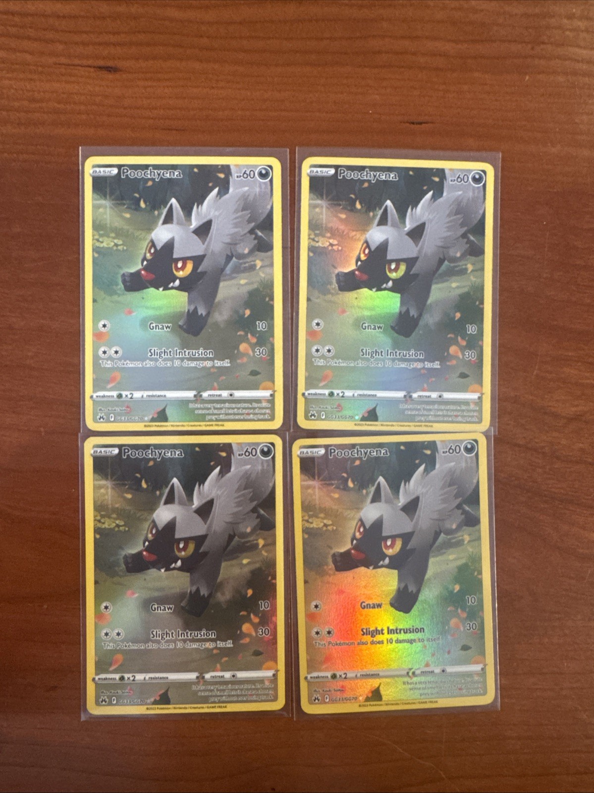 4x POOCHYENA from Crown Zenith #GG33 – Great Condition!
