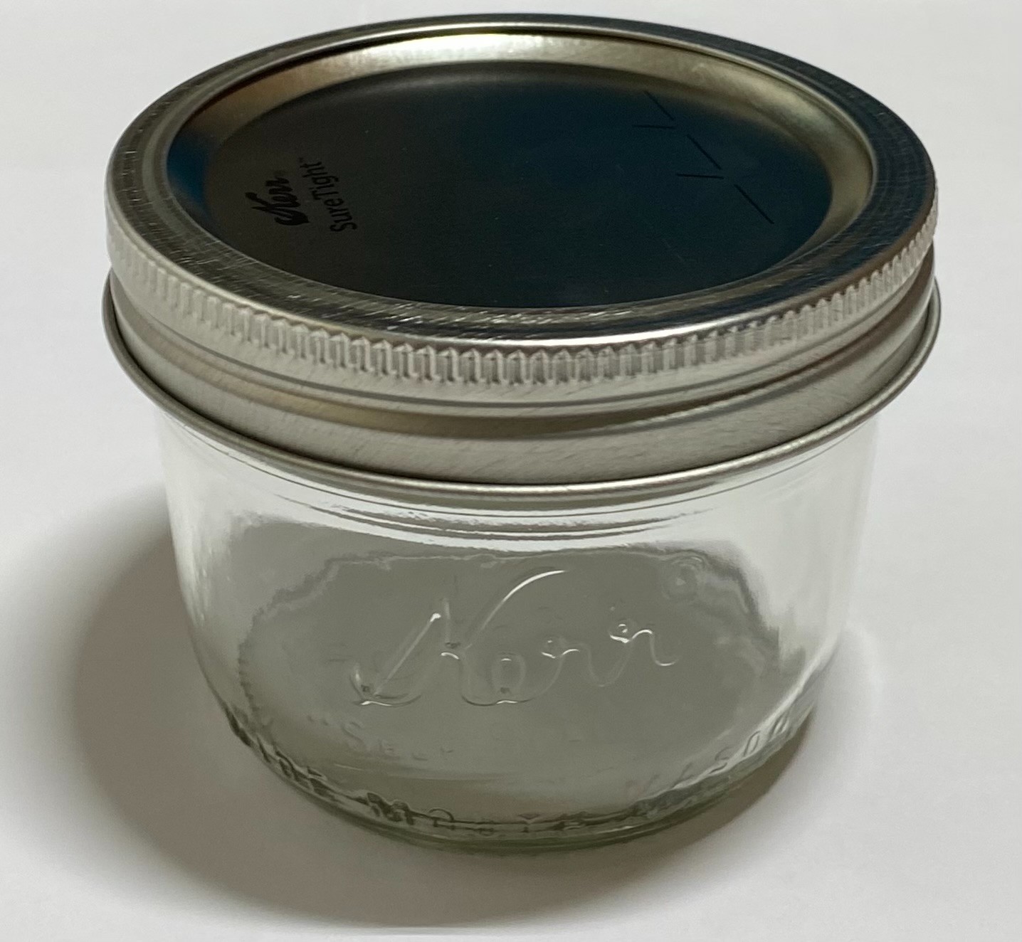Kerr Wide Mouth Half Pint Glass Mason Jar 8 Ounces with Lids and Bands Single