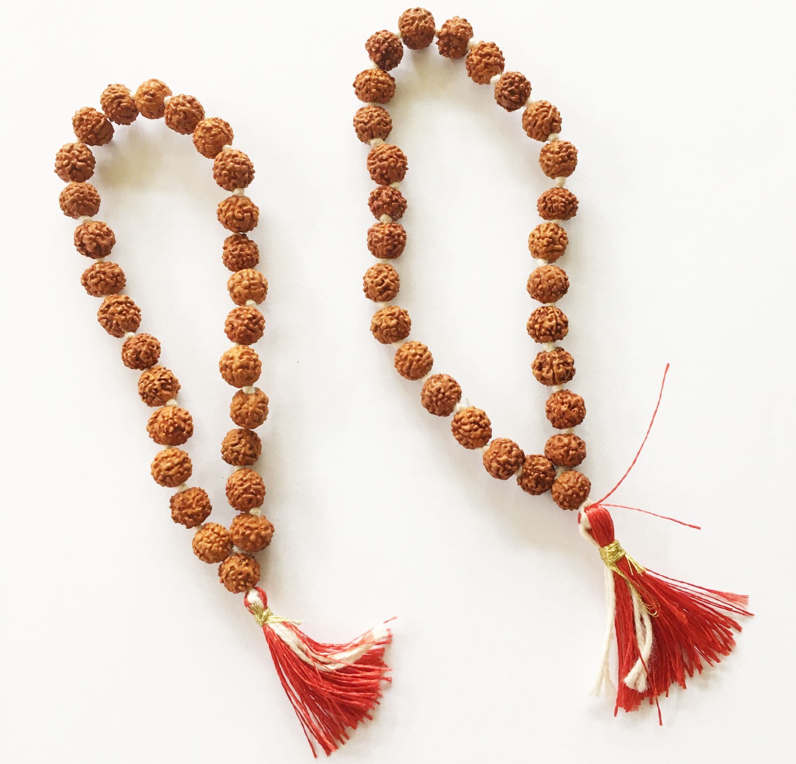 Set of 2 Rudraksha mala 6 mm 27 Prayer Beads Knotted Mala