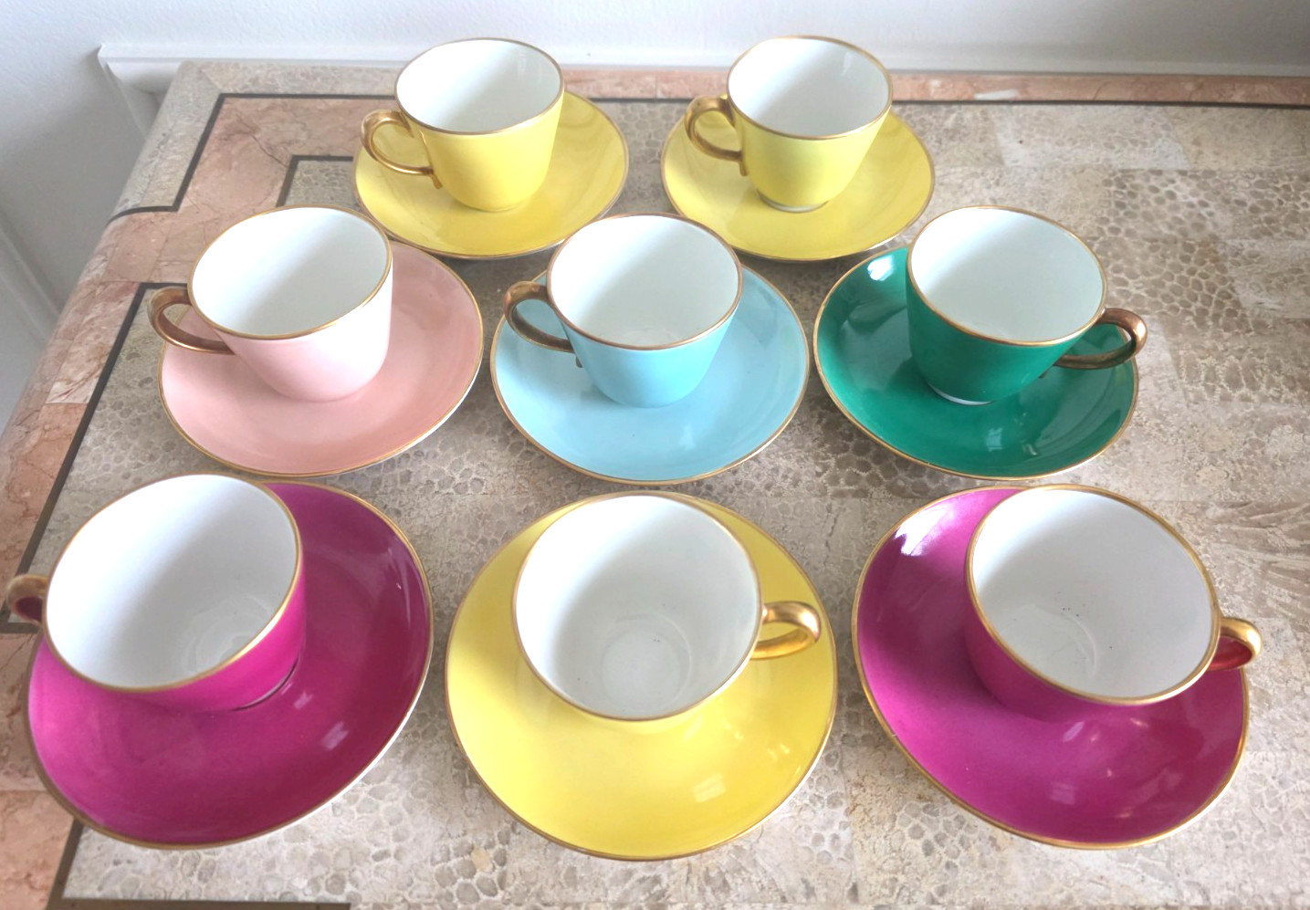 Set of 8 Richard Ginori Demitasse Espresso Cups and Saucers – Never Used