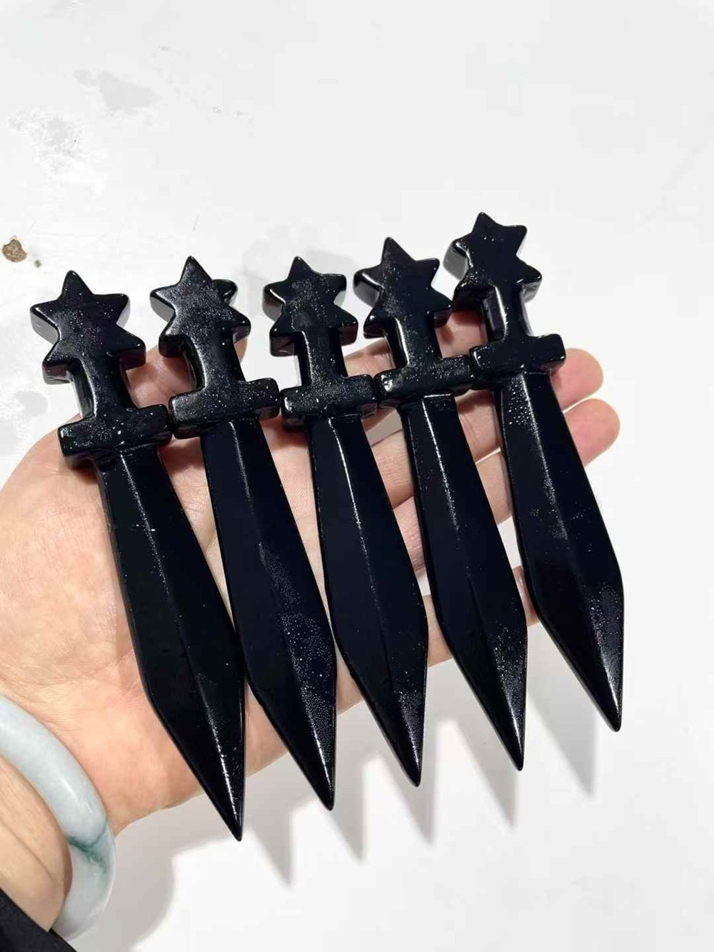 A Lot of Natural Quartz Crystal Knife Carved Sword Polished Reiki Healing Gift