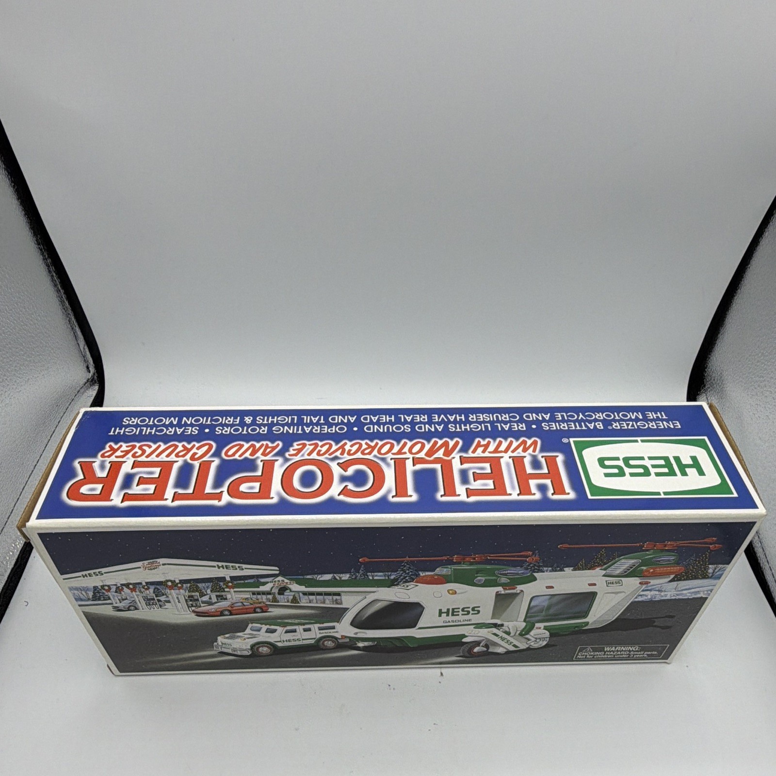 2001 Hess Toy Truck Helicopter w/ Motorcycle & Cruiser Vehicle Set NEW!