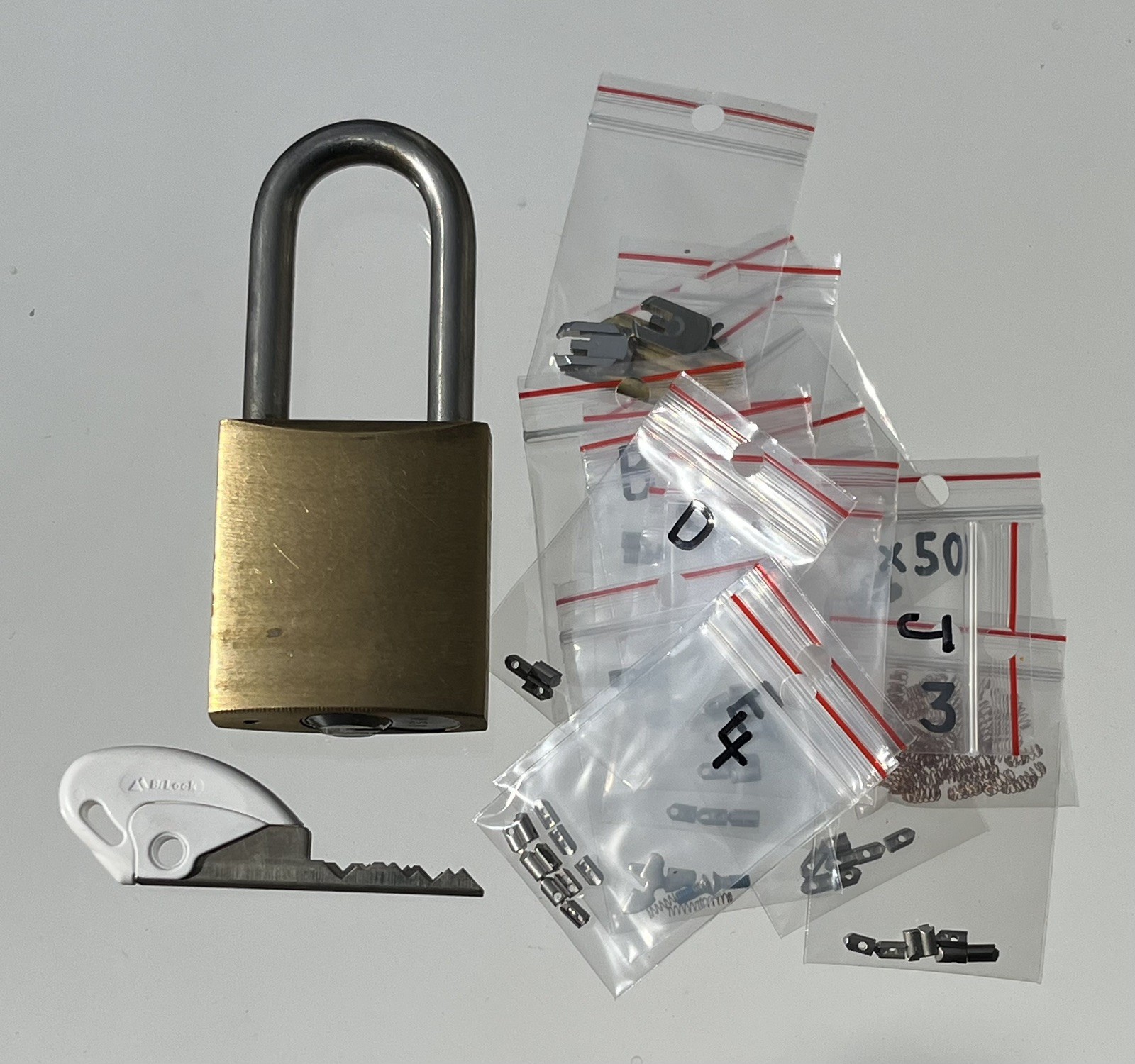 ABUS PADLOCK WITH BILOCK CORE AND PARTS UNMASTERED LOCKSPORT