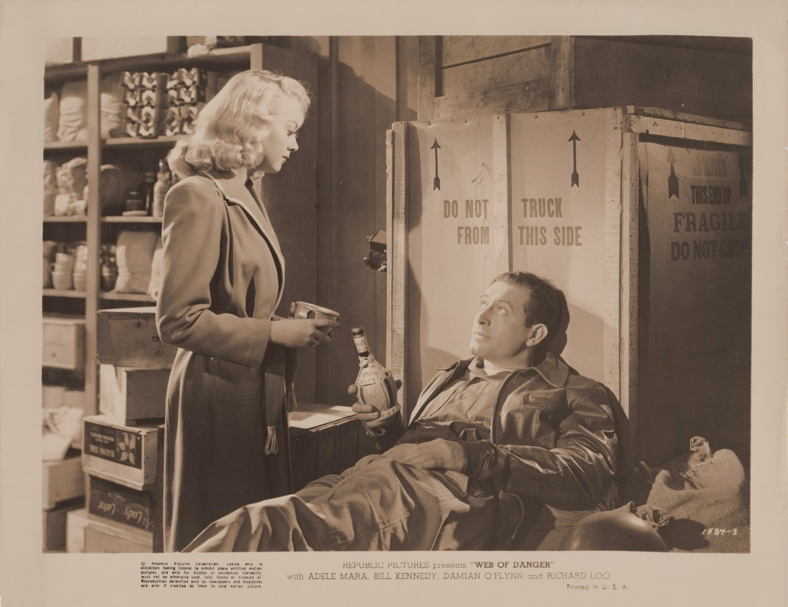 Adela Mara + Bill Kennedy in Web of Danger (1947)🎬🕵️‍Original Vintag Photo E40