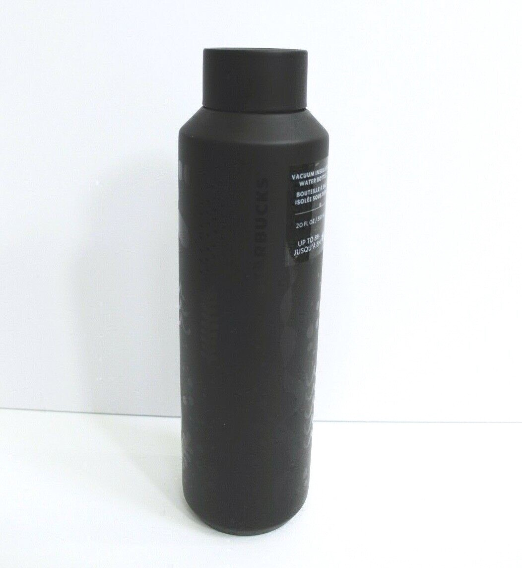 Starbucks Matte Black Siren Vacuum Insulated Stainless Steel Water Bottle 20oz