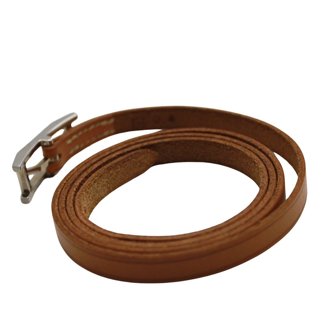 Hermes Bracelet API 3 Leather Brown Silver Hardware Accessory Stylish Belt Type