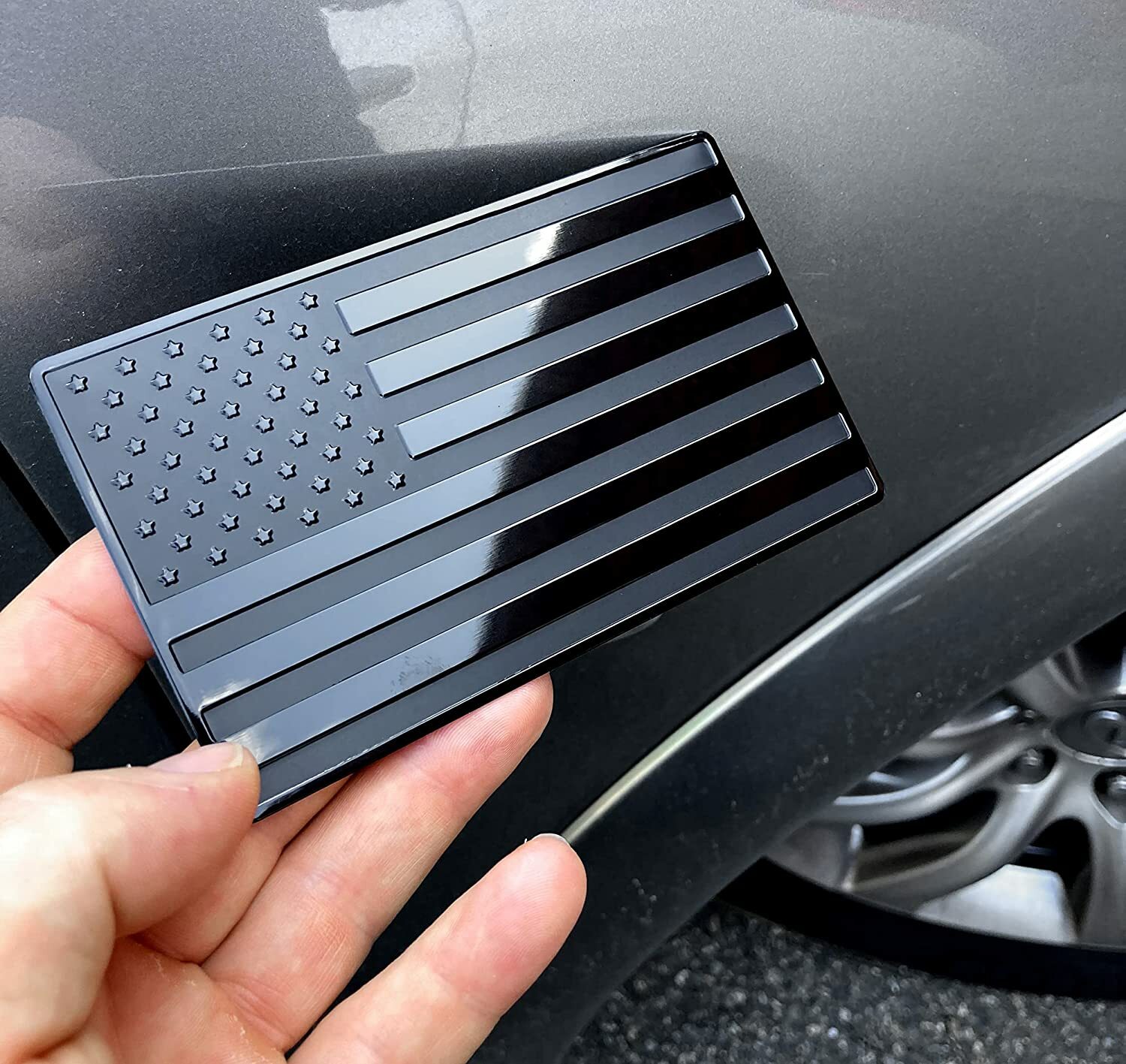 US Black Flag Fender Emblem for Cars, Trucks 5″x3″ 1pcs