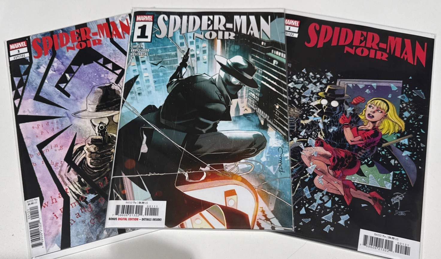 Spider-Man Noir #1 , Cover A,B,C Variants, 3 Comic Lot High Grade N/M