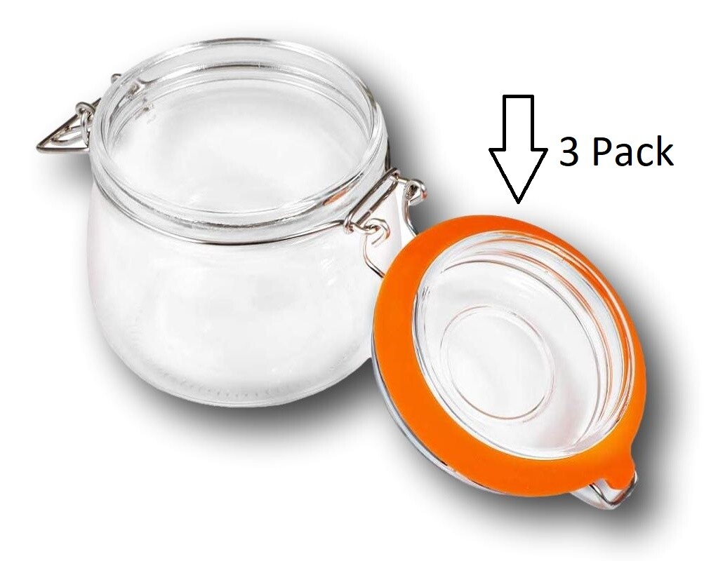 Hinged Wire Jar Lid Seal Gasket 3PK Fits Arc, Mason, Ball ~ 3.7″ OD ~ 2.7″ ID