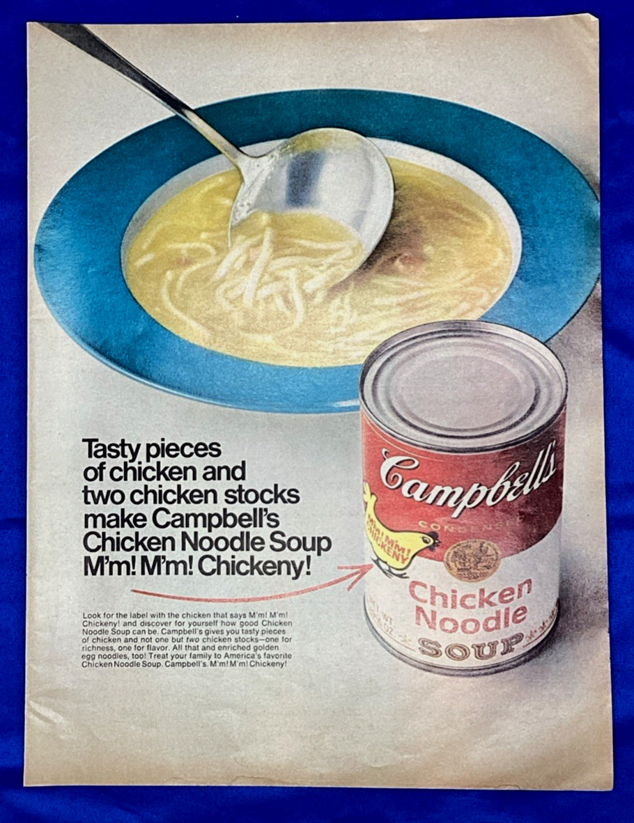 Vintage Campbell’s Soup Ad Tasty Pieces 1975 Ebony Mag, Large, Perfect to frame