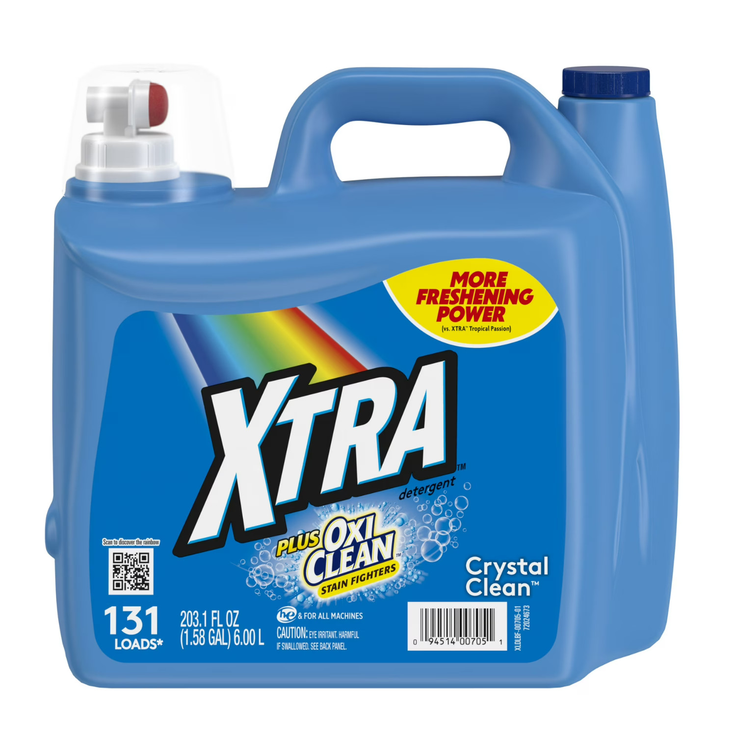 Xtra Plus OxiClean, 131 Loads Liquid Laundry Detergent, 203.1 fl oz, 2 Pack